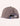 Tan mesh trucker hat with dark visor, blue label on back strap, and adjustable snapback closure shown from rear view.
