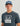 Huk men's Stacked Logo Tee in Sea Storm Heather, stretch short-sleeve fishing t-shirt, fabric and stitching close-up