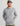 Gray long-sleeve hoodie with small front logo and kangaroo pocket.