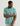 Huk men's Airweight Performance Polo in Mineral Blue Heather, antimicrobial short-sleeve performance fishing shirt, front view, alternate angle