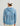 Man wearing blue tie-dye performance hoodie with white hood and drawstring, shown from back view.