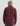 Burgundy fleece shacket with collar and button cuffs, shown from back on model wearing olive beanie.
