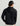 Man wearing black cotton fleece hoodie with drawstring hood, shown from back view.