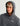 Charcoal gray hoodie with drawstring hood and small Huk logo on chest, worn with tan baseball cap.