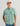Huk men's KC Tide Point Short Sleeve Button-Down in Heron Blue Palm Slam, moisture-wicking button-down fishing shirt, front view