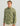 Sage green button-down shirt with abstract tie-dye print, chest pocket, and white buttons on model.