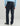 Black straight-leg pants with flat front pockets, worn with light blue long-sleeve shirt.