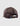 Brown mesh trucker hat with snap closure back and tan front panels, shown from rear angle.