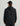 Black hooded jacket with long sleeves, shown from back view on a person wearing a black baseball cap.