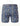 Blue boxer shorts with repeating fish and geometric print, gray Huk waistband.