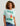 Huk women's Parrot Breeze Oversized Tee in Heron Blue, short-sleeve fishing t-shirt, front view