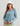 Huk women's Pursuit Performance Crew in Blue Shadow, breathable long-sleeve performance fishing shirt, front view