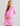 Huk women's Pursuit Cover-Up Dress in Bright Pink, stretch dress, front view, alternate angle