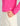 Huk women's SunUp Performance Crew in Fuchsia Splash, breathable long-sleeve performance fishing shirt, fabric and stitching close-up
