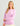 Huk women's Edisto Heritage Terry Crew in Oleander, breathable fishing fleece, front view, alternate angle