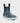 Blue patterned neoprene boot with striped pull handles and white sole.