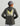 Charcoal long sleeve hoodie tee with yellow and white Huk logo graphic on back, shown on child from rear.
