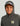 Child wearing gray long sleeve hoodie with hood up and baseball cap, small embroidered logo on chest.