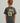 Charcoal t-shirt with yellow and white fish graphic and text design on back.