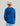 Child wearing blue performance hoodie with drawstring hood, shown from back view with white and blue baseball cap.