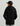 Child wearing black cotton fleece hoodie with drawstring hood, shown from back view.