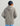 Child wearing gray cotton fleece hoodie with hood down, shown from back view with navy and white cap.
