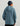 Child wearing blue-gray cotton fleece hoodie with drawstring hood, shown from back view.