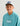 Huk kids' Edisto Script Terry Hoodie in Marine Blue, long-sleeve fishing hoodie, fabric and stitching close-up