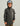 Child wearing gray terry hoodie with chest logo and kangaroo pocket, paired with patterned visor.